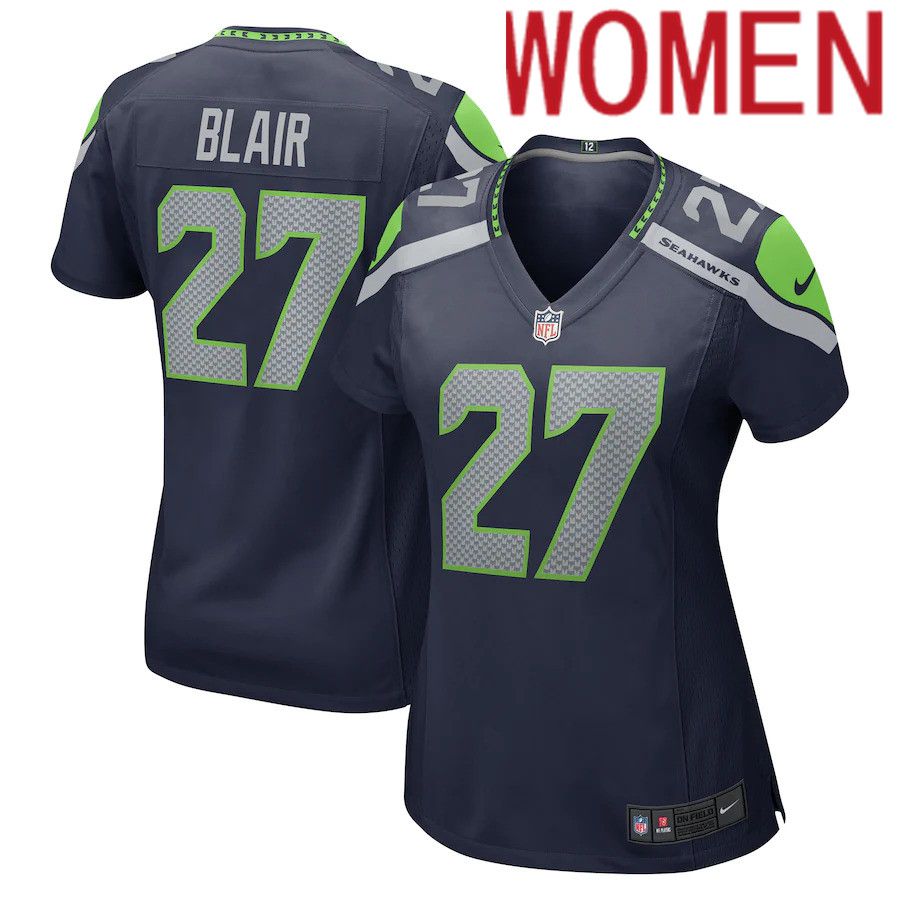 Women Seattle Seahawks #27 Marquise Blair Nike College Navy Game NFL Jersey->women nfl jersey->Women Jersey